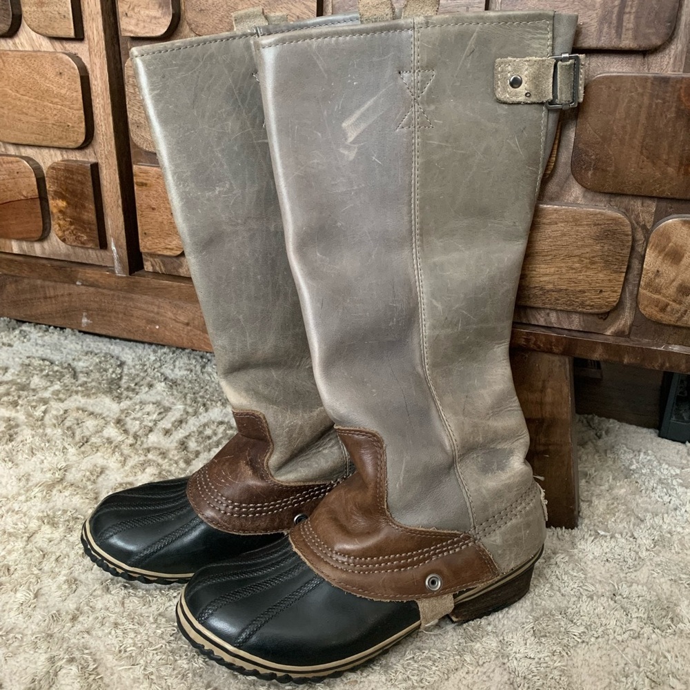 Sorel Slimpack tall riding leather winter boots size 7
